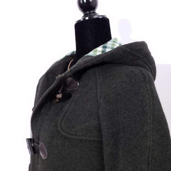 LACOSTE Wool Jacket Dark Army Green Grey - Picture 3 of 10